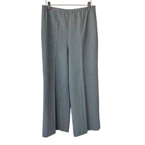 Vintage 70s Grey Wide Leg Knit Pull On High Rise Pants Large